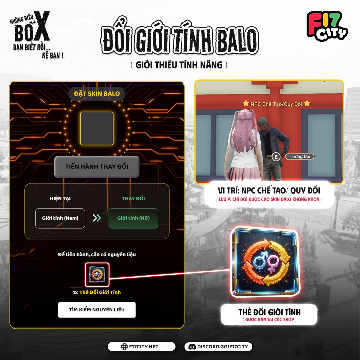 Đổi giới tính balo