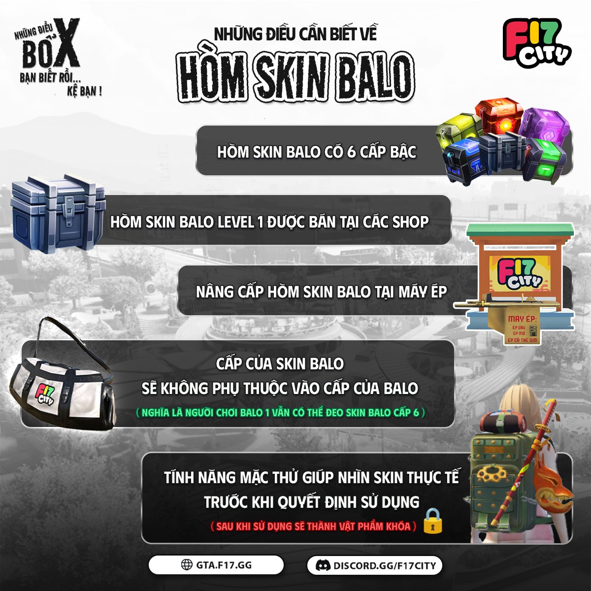  Thông tin về Hòm skin balo